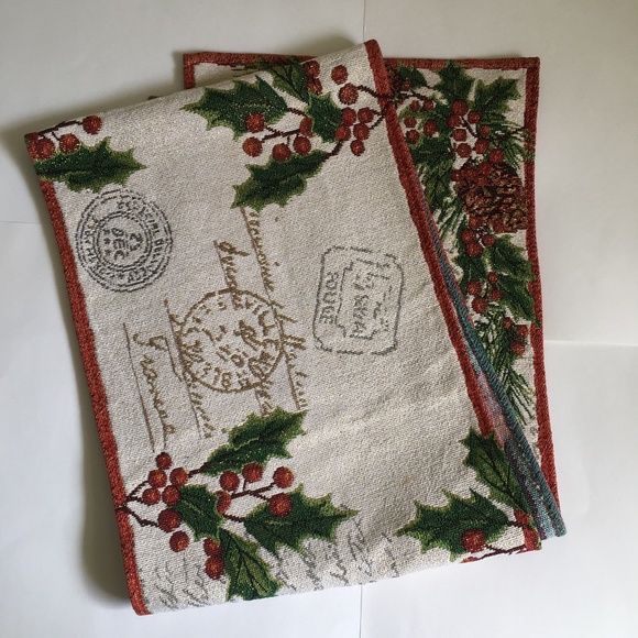 Tapestry Christmas table runner. - Picture 1 of 16